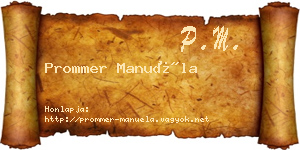 Prommer Manuéla névjegykártya